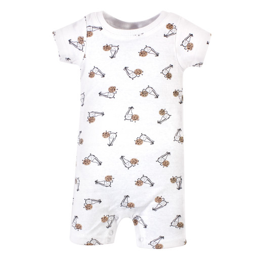 Hudson Baby Cotton Rompers, Milk Cookies