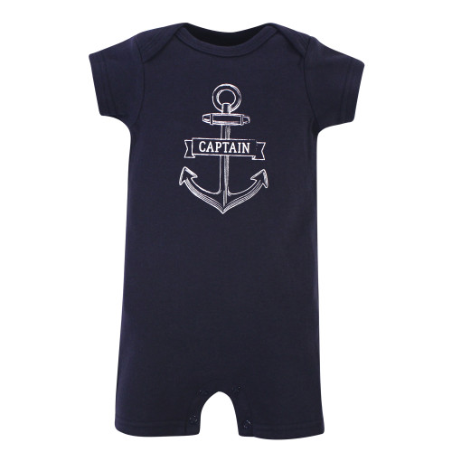Hudson Baby Cotton Rompers, Captain