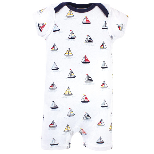 Hudson Baby Cotton Rompers, Sailboat