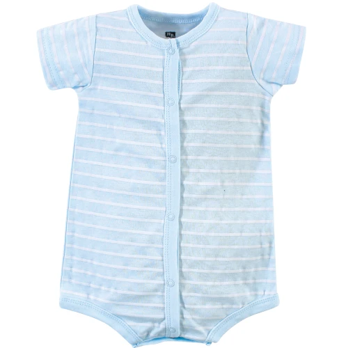 Hudson Baby Cotton Rompers, Gray Shark
