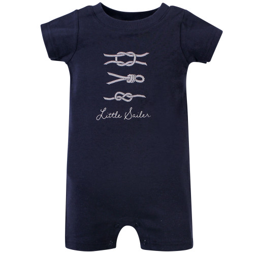 Hudson Baby Cotton Rompers, Little Sailer