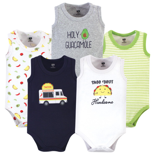 Hudson Baby Unisex Baby Cotton Sleeveless Bodysuits, Whaley Cute