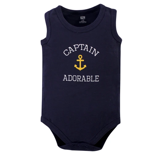 Hudson Baby Cotton Sleeveless Bodysuits, Sailor Dog