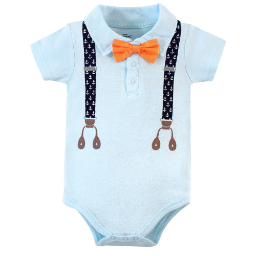 Little Treasure Cotton Bodysuits, Anchor Suspenders