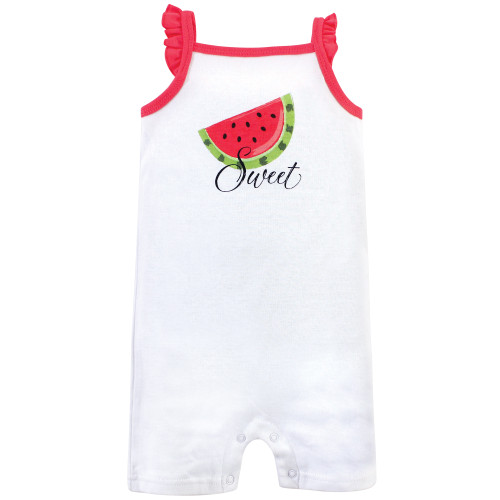 Hudson Baby Cotton Rompers, Watermelon