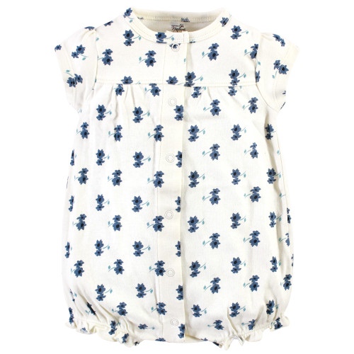 Touched by Nature Organic Cotton Rompers, Garden Floral Short-Sleeve