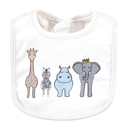 Hudson Baby Cotton Bibs, Royal Safari