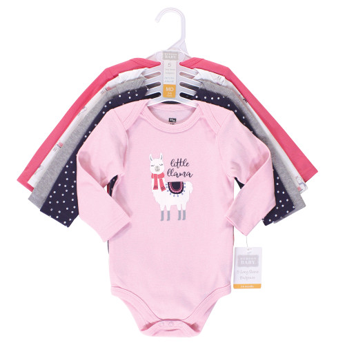 Hudson Baby Cotton Long-Sleeve Bodysuits, Little Llama 5-Pack
