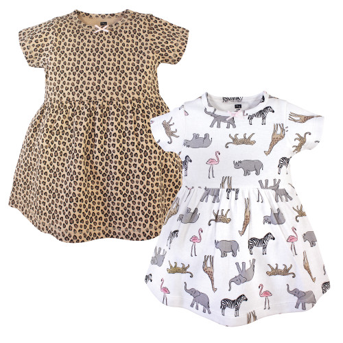 Hudson Baby Unisex Baby Cotton Rompers, Royal Safari 2-Pack, 3-6 Months