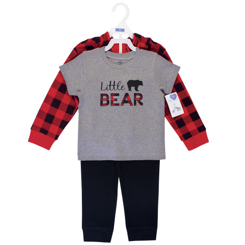 Little Treasure Hoodie, Bodysuit or Tee Top, and Pant Set, Little Bear