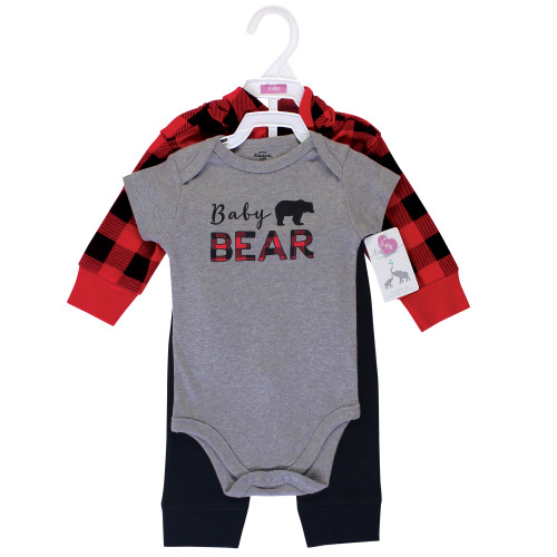 Little Treasure Hoodie, Bodysuit or Tee Top, and Pant Set, Baby Bear