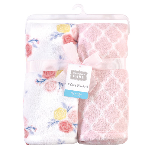 Hudson Baby Unisex Baby Coral Fleece Plush Blankets, Blossoms, One Size