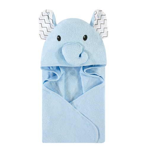 Hudson Baby Rayon from Bamboo Animal Face Hooded Towel, Blue Elephant, One Size