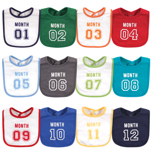 Hudson Baby Cotton Bibs, Milestone Sports Jersey, One Size Hudson