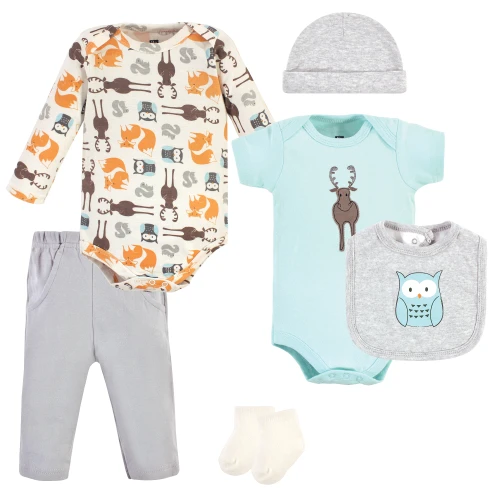 Hudson Baby Cotton Layette Set, Moose