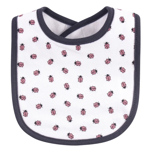 Hudson Baby Cotton Bib and Headband or Caps Set, Wild Flower