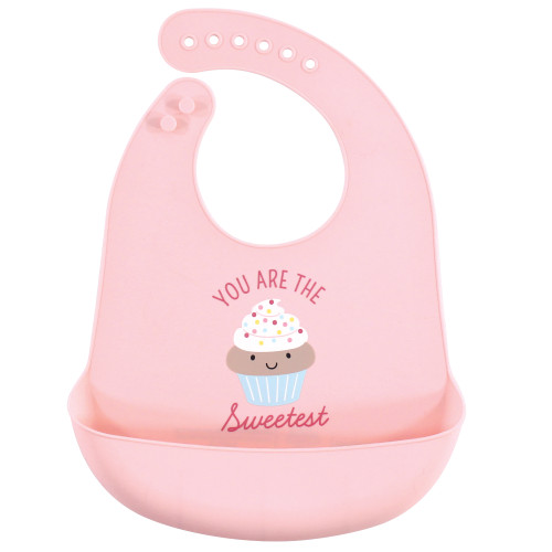 Hudson Baby Silicone Bibs, Sweetest Cupcake