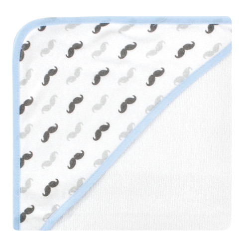 Hudson Baby Cotton Rich Hooded Towels, Blue Charcoal Elephant