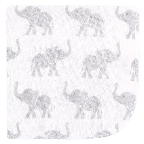 Hudson Baby Rayon from Bamboo Washcloth Bundle, Gray Mint Elephant
