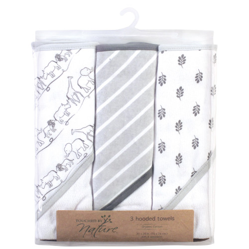 Touched by Nature Organic Cotton Hooded Towels, Safari