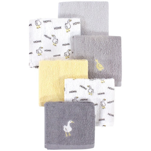 Luvable Friends Super Soft Cotton Washcloths, Goose
