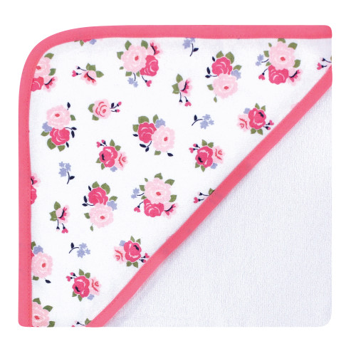 Luvable Friends Cotton Terry Hooded Towels, Floral