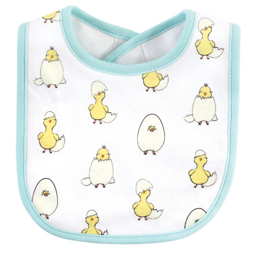 Hudson Baby Cotton Bib and Sock Set, Easter Chicks
