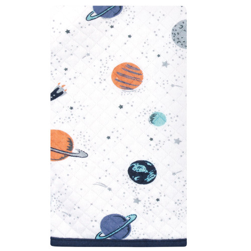 Hudson Baby Quilted Burp Cloths, Space