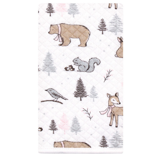 Hudson Baby Quilted Burp Cloths, Winter Forest