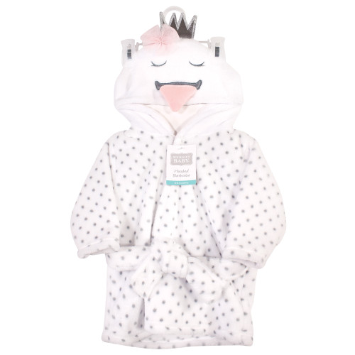 Hudson Baby Plush Animal Face Bathrobe, Swan