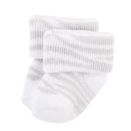 Hudson Baby Cotton Rich Newborn and Terry Socks, Girl Safari
