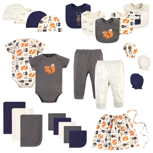Hudson Baby Layette Baby Starter Set 25pc, Forest