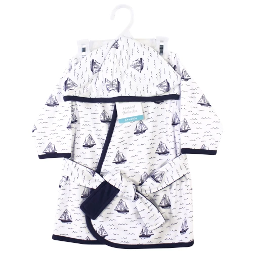 Hudson Baby Cotton Rich Bathrobe, Sailboat