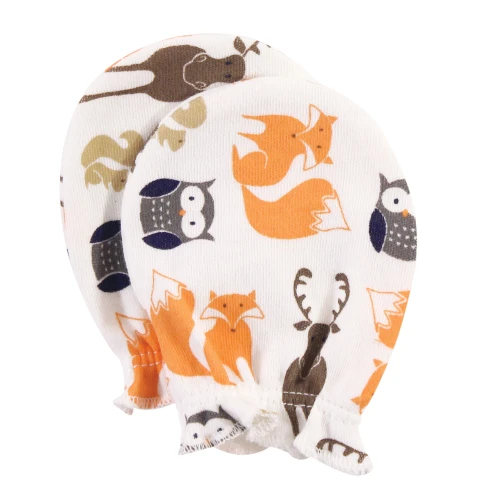 Hudson Baby Cotton Scratch Mittens, Forest