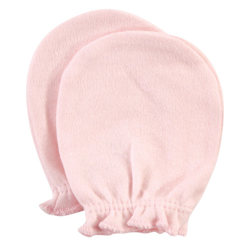Hudson Baby Cotton Scratch Mittens, Pink Floral