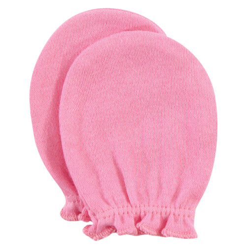 Hudson Baby Cotton Scratch Mittens, Pink Floral