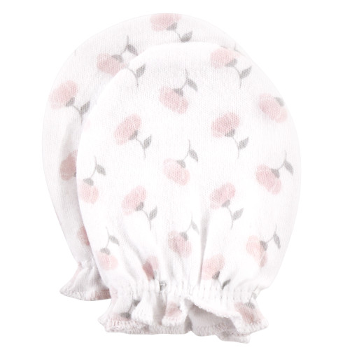 Hudson Baby Cotton Scratch Mittens, Pink Floral
