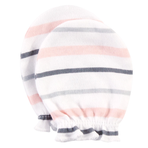 Hudson Baby Cotton Scratch Mittens, Pink Safari