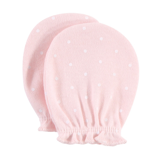 Hudson Baby Cotton Scratch Mittens, Pink Elephant