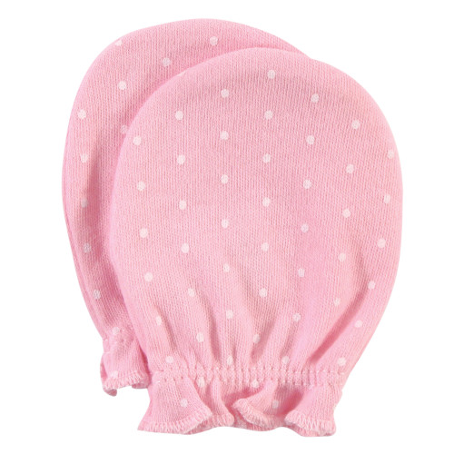 Hudson Baby Cotton Scratch Mittens, Pink Rose