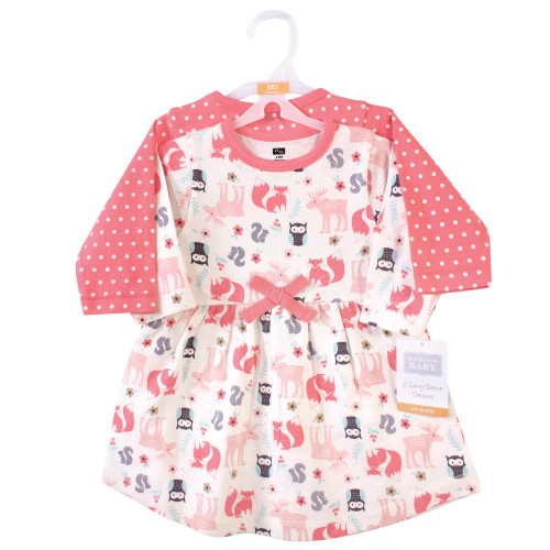 Hudson Baby Cotton Dresses, Evergreen Trees - Hudson Childrenswear