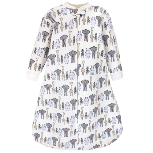 Hudson Baby Premium Quilted Long Sleeve Sleeping Bag and Wearable Blanket, Royal Safari