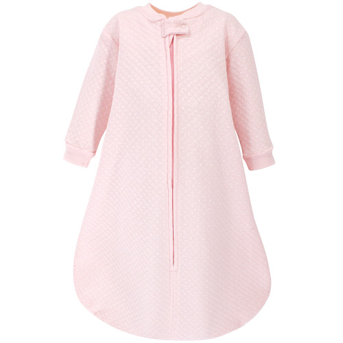 Hudson Baby Premium Quilted Long Sleeve Sleeping Bag and Wearable Blanket, Pink Safari