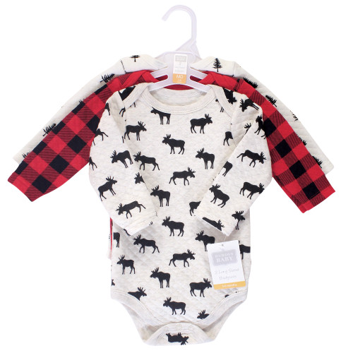 Hudson Baby Body A Manica Lunga Per Neonato Unisex - 100% Cotone, Fantasia Cane Di Natale, Taglia 3-6 Mesi