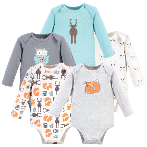 Body Manica Lunga Hudson Baby Unisex Cotone, Neonato 6-9 Mesi, Rosa Fiori, Morbido - 6