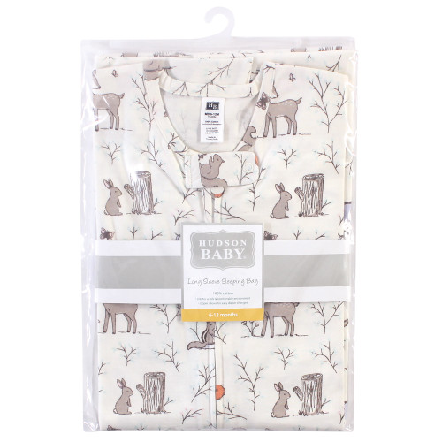 Hudson Baby Long Sleeve Cotton Jersey Sleeping Bag, Enchanted Forest