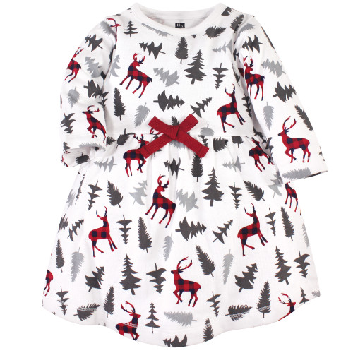 Hudson Baby Cotton Dresses, Forest Deer