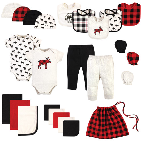 Hudson Baby Layette Baby Starter Set 25pc, Moose