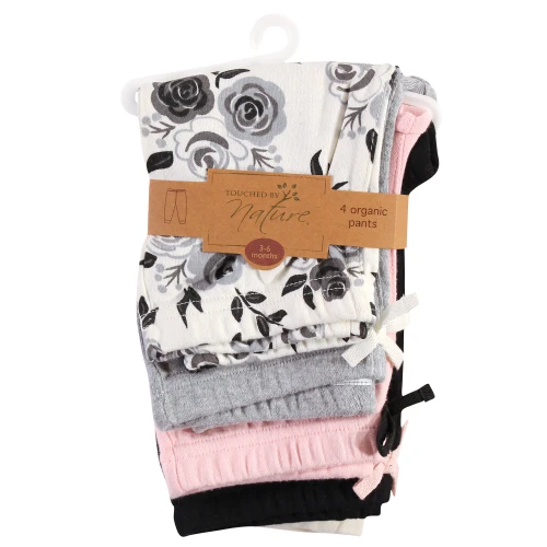 Touched by Nature Organic Cotton Pants, Black Floral
