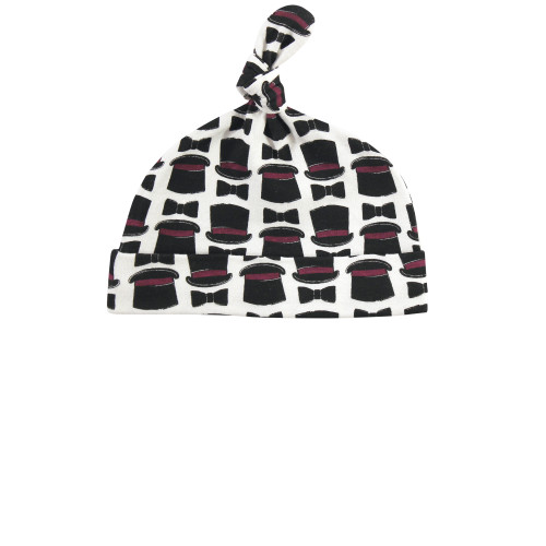 Hudson Baby Cotton Cap and Scratch Mitten Set, Vintage Little Man